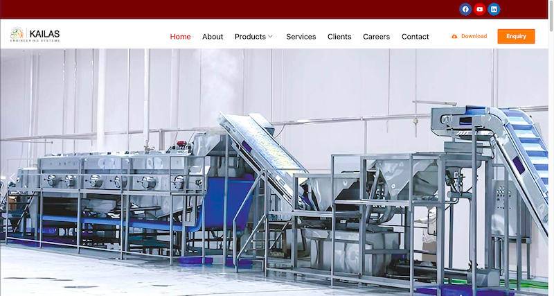 Kailas Engineering website screenshot